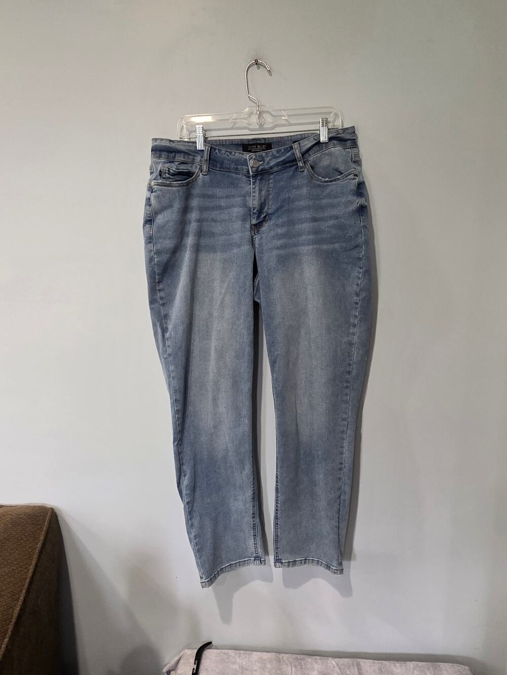 Judy Blue Jeans Womens 14W Boyfriend Fit Light Wash Stretch Denim Plus Size